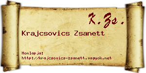 Krajcsovics Zsanett névjegykártya
